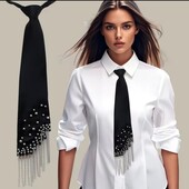 Женский галстук краватка с бусинами