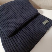 Hawkshead темно синій шарф в рубчик