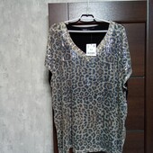 Новая брендовая вискозная блуза-туника с паетками р.18-22 оверсайз.