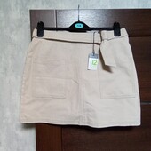 Розпродаж!!! Брендовая новая коттоновая юбка с накладными карманами р.12-14