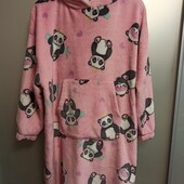 Худи халат длинный плюшевый.