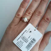 Срібна каблучка з золотом та опалом трансформер 2в1