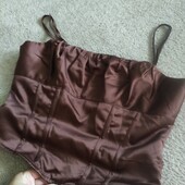 Корсет сатін, актуальний колір шоколад від pretty little things, uk12