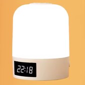 Сенсорний 3кольровий безпровідний нічник з годинником