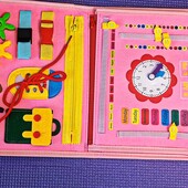 Бизиборд развивающая тактильно-сенсорная папка книга Монтессори