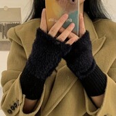 Мітенки рукавиці без пальців кольор чорний ,бежевий