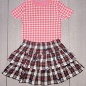 Костюм Primark, (футболка + фланелева юбка)2-3р / 98см