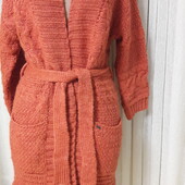 В'язаний теплий кардиган з поясом