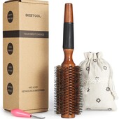 Bestool круглая щетка для волос с щетиной кабана и деревянным стержнем