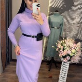 Теплое платье гольф миди разные цвета новинки на выбор