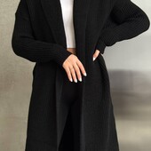 Женский вязаный кардиган оверсайз миди