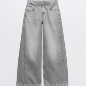 Джинси wide-leg trf з ефектом трусів-боксерів zara 42/XL
