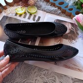 Чорні балетки з перфорацією Plato розмір 38