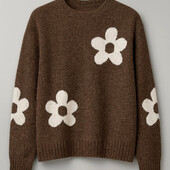 Шикарный джемпер, свитер с шерстью. италия, р. 44-50, шоколад