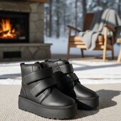 Хіт , стильні зручні угги зх екошкіри на ліпучках , якість супер