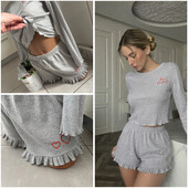 ❄️ Мега красива піжамука двійка. в’язка в рубчик