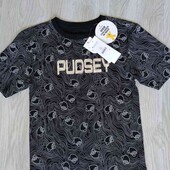 George брендовая новая стильная футболочка цвет черный в принт на ребенка рост 122 см