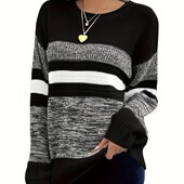 Мягенький джемпер, свитер, пуловер, р. xxl, наш 52-58, черно- белый