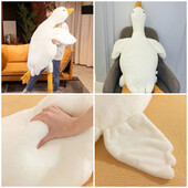 М'яка іграшка гусак довгий 130см, подушка обіймашка, білий