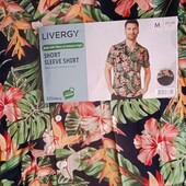 Сорочка чоловіча з коротким рукавом livergy 100% віскоза М(39/40)