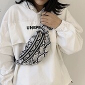 Жіноча сумка бананка поясна сумка рептилія 2 відділи