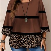 Стильна блуза з леопардовим принтом великого розміру