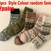 2 пары теплых зимних носочков с арнаментом