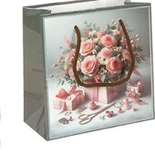 Пакет кольоровий 16х16х7 см