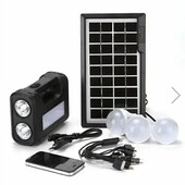 Сонячна станція з сонячною панеллю та трьома лампочками з акумулятором 4000 mAh