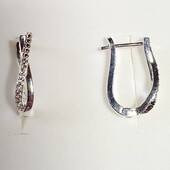 Серебряные плетеные серьги проба 925