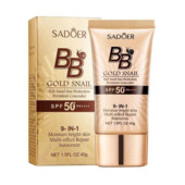 ВВ-крем сонцезахисний з муцином равлика Sadoer spf 50PA++++ ( натуральний тон) 40 г
