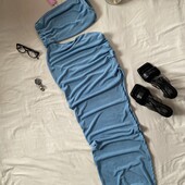 Розкішна максі-сукня у кольорі бірюза