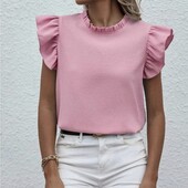 Стильна рожева блуза, L