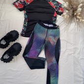 Комплект одягу для спорту футболка+лосіни розмір S/M