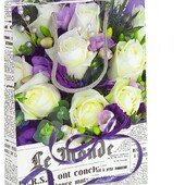 Пакет кольоровий середній "Квіти" 27х16х7 см