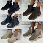 36-41 рр черевики натуральна замша/шкіра чорний, шоколад, капучино.