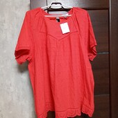 Новая брендовая красивая коттоновая блуза с прошвой р.24