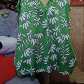 ❤️Брендовая натуральная зелёная трикотаж туника новая❤️Турция.Оверсайз.Пог.162-200.Поб.170-230см.