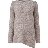 Брендовий асиметричний светр меланж з суміші мохеру та вовни