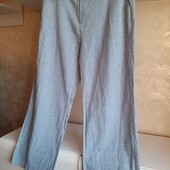 Блакитни брюки з суміші льону,бавовни р.16