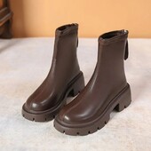 Черевики демісезонні на флісі 37-38р, коричневі