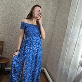 Натуральне, красивезне плаття Міді, розріз ✨Нове без цінників.