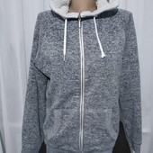 Теплая меланжевая кофта с капюшоном 50