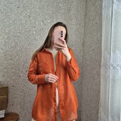 Цеглова, напівпрозора сорочка, подовжена ✨