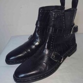 Нові шкіряні демісезонні  черевики з тисненням рептилія 40 р