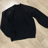 Теплий светр з мереживом, р.14 в гарному стані