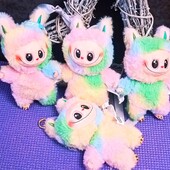 Мягкая игрушка-брелок Лабубу радужная