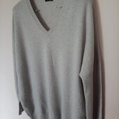 Плюс сайз сірий пуловер з суміші вовни та кашеміру