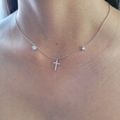 Срібний ланцюжок з хрестиком 925