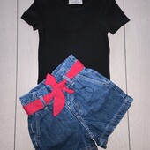 Футболка в рубчик Primark + джинсові шорти Denim, 3-4р / 104см